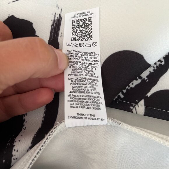 ASOS off shoulder sweet heart bardot V wire pencil midi dress in brush stroke - Picture 6 of 8